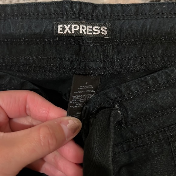 Express Linen Cropped Pants - Picture 4 of 7